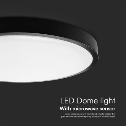 LED-Deckenleuchte für Badezimmer mit Sensor LED/18W/230V 4000K IP44 schwarz + Fernbedienung