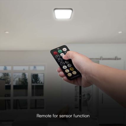 LED-Deckenleuchte für Badezimmer mit Sensor LED/18W/230V 4000K IP44 schwarz + Fernbedienung