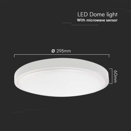 LED-Deckenleuchte für Badezimmer mit Sensor LED/18W/230V 6500K IP44 weiß + Fernbedienung