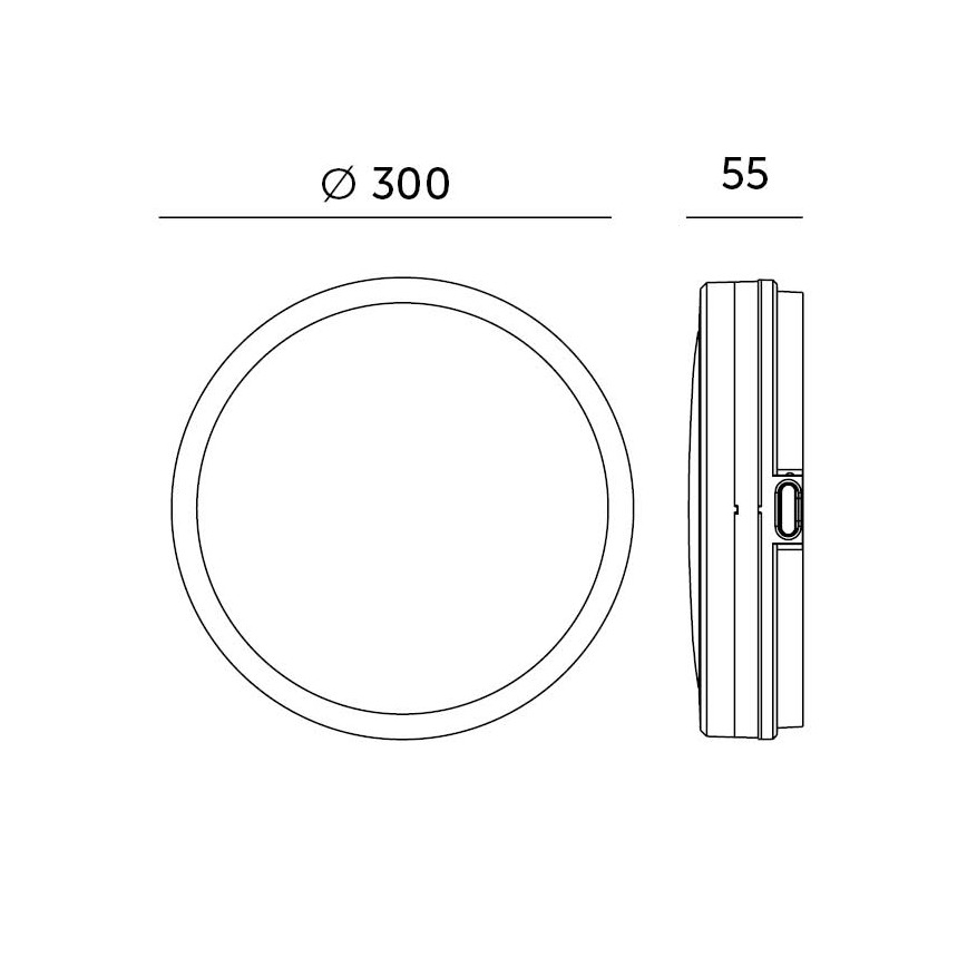 LED-Deckenleuchte für Badezimmer mit Sensor LED/18W/230V 3000/4000/6500K IP65 d 30 cm schwarz + Fernbedienung