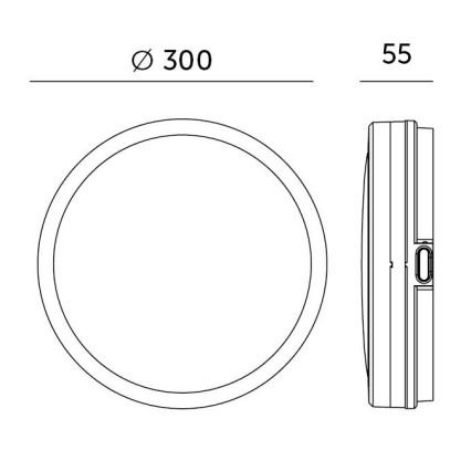 LED-Deckenleuchte für Badezimmer mit Sensor LED/24W/230V 3000/4000/6500K IP65 d 30 cm schwarz + Fernbedienung