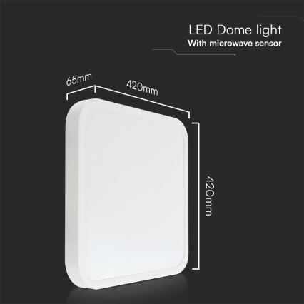 LED-Deckenleuchte für Badezimmer mit Sensor SAMSUNG CHIP LED/36W/230V IP44 4000K 42x42 cm weiß + Fernbedienung