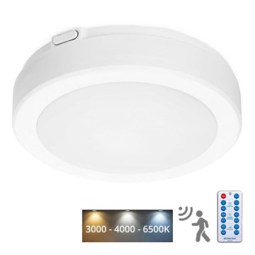 LED-Deckenleuchte für Badezimmer mit Sensor NAIROS LED/12W/230V IP65 3000/4000/6500K d 20 cm weiß + Fernbedienung