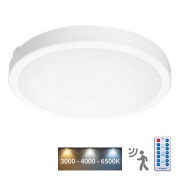 LED-Deckenleuchte für Badezimmer mit Sensor NAIROS LED/36W/230V IP65 3000/4000/6500K d 40 cm weiß + Fernbedienung