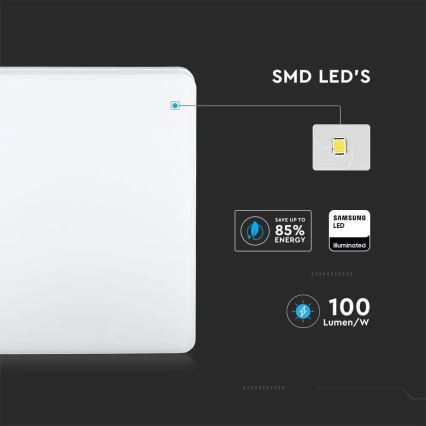 LED-Deckenleuchte für Badezimmer SAMSUNG CHIP LED/15W/230V 6500K IP44 20x20 cm
