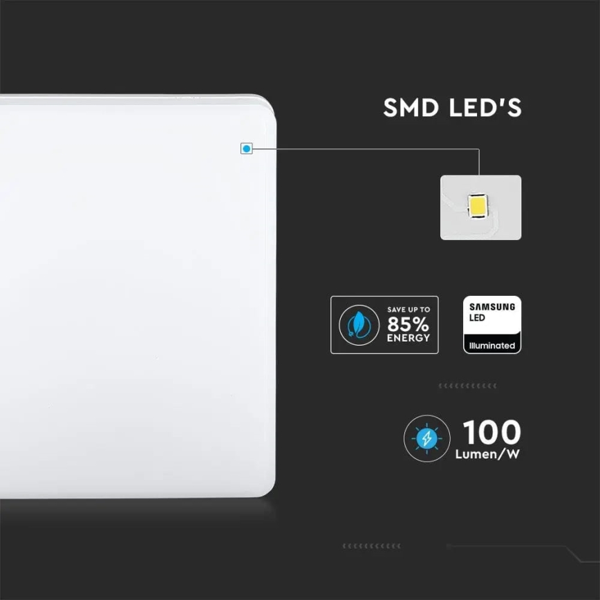 LED-Deckenleuchte für Badezimmer SAMSUNG CHIP LED/15W/230V 6500K IP44 20x20 cm