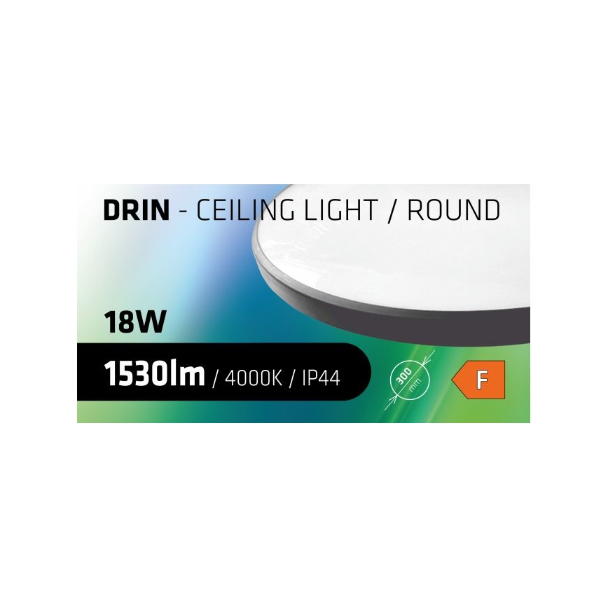 LED-Deckenleuchte für das Badezimmer CIRCLE LED/18W/230V 4000K d 30 cm IP44 schwarz