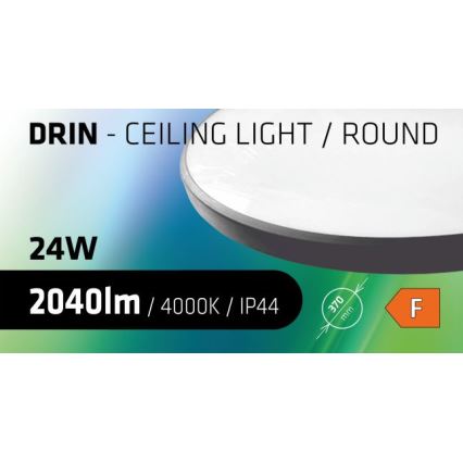 LED-Deckenleuchte für das Badezimmer CIRCLE LED/24W/230V 4000K d 37 cm IP44 schwarz