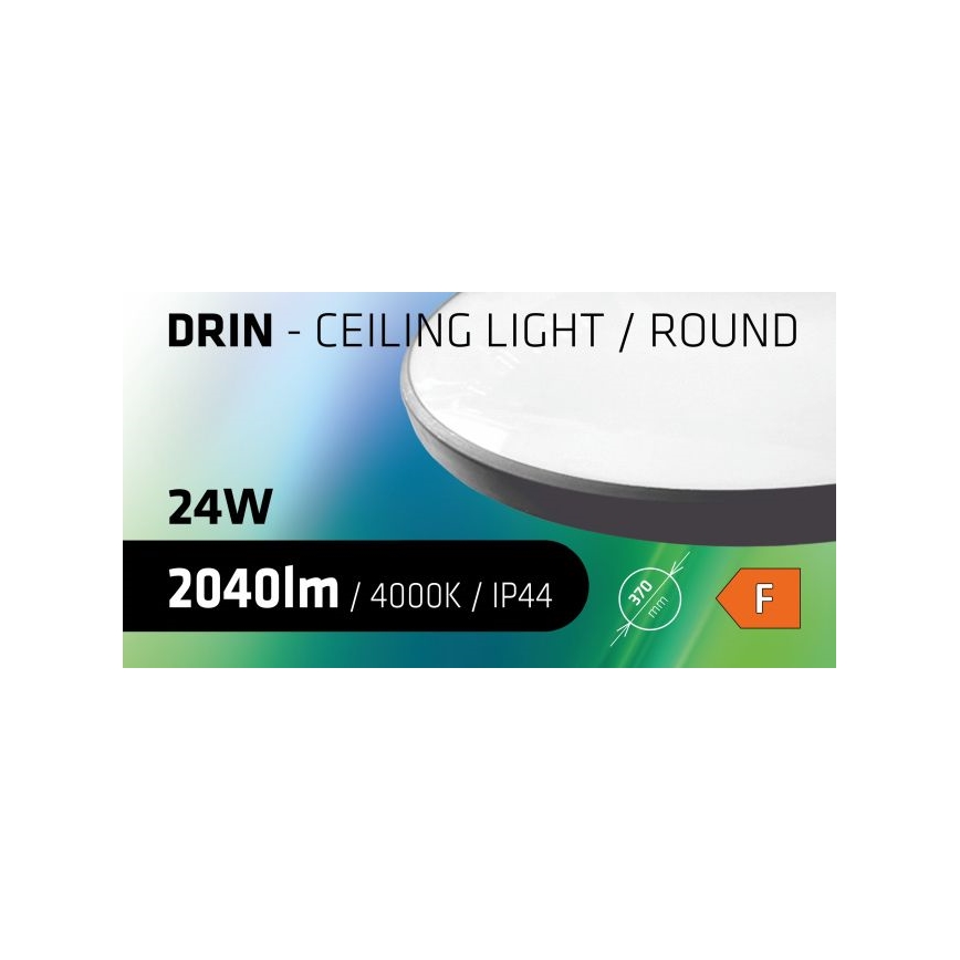 LED-Deckenleuchte für das Badezimmer CIRCLE LED/24W/230V 4000K d 37 cm IP44 schwarz
