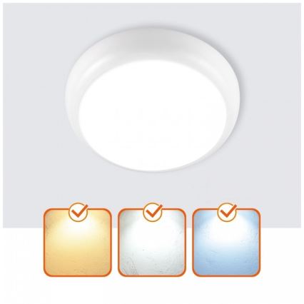 LED-Badezimmer-Deckenleuchte DEFENDER LED/12/18/24W/230V 3000/4000/6500K IP65 Ø 30 cm weiß