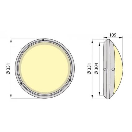 LED-Deckenleuchte für hohe Beanspruchung mit Sensor VARNA L LED/24W/230V IP65