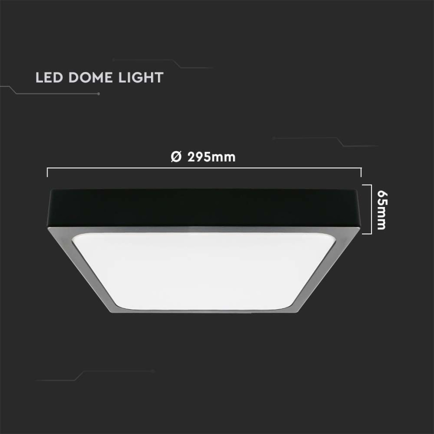 LED-Deckenleuchte fürs Badezimmer LED/24W/230V 6500K IP44 schwarz