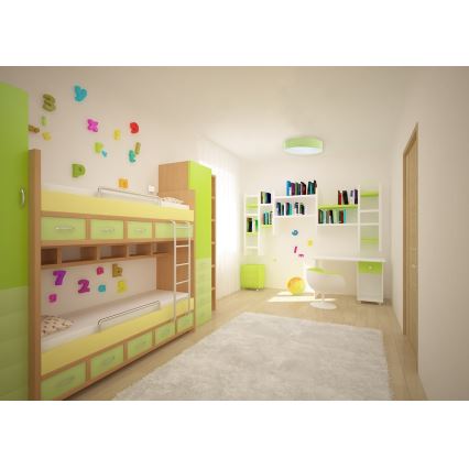 LED Kinder-Deckenleuchte GALAXY KIDS LED/24W/230V grün/weiß mit Punkten