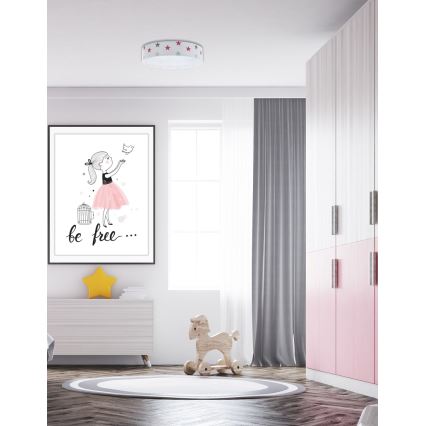 LED-Deckenleuchte GALAXY KIDS LED/24W/230V Sterne weiß/pink/grau