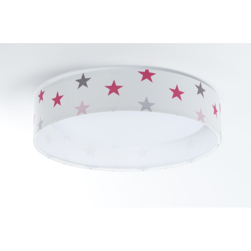 LED Kinder-Deckenleuchte GALAXY KIDS LED/24W/230V Sternenmuster Weiß/Rosa/Grau