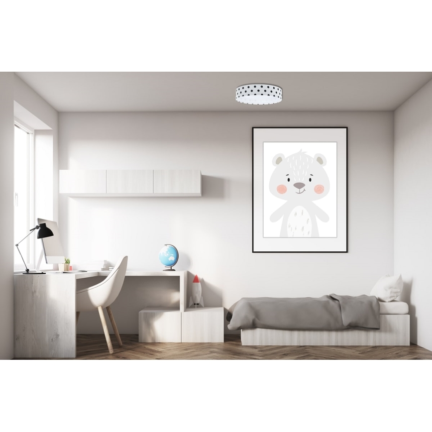 LED Kinder-Deckenleuchte GALAXY KIDS LED/24W/230V Punkte Weiß/Schwarz
