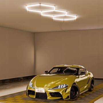 LED-Deckenleuchte HEXAGON LED/128W/85-265V 4000K 248x97 cm CRI 90 IP54 weiß