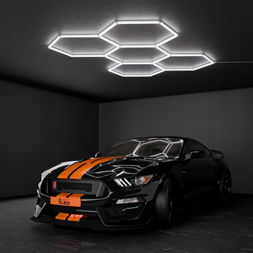 LED-Deckenleuchte HEXAGON LED/192W/85-265V 6500K 298x209 cm CRI 90 IP54 weiß