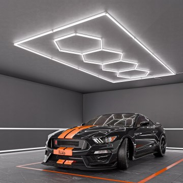 LED Deckenleuchte HEXAGON LED/426W/85-265V 6500K 484x243 cm CRI 90 IP54 weiß