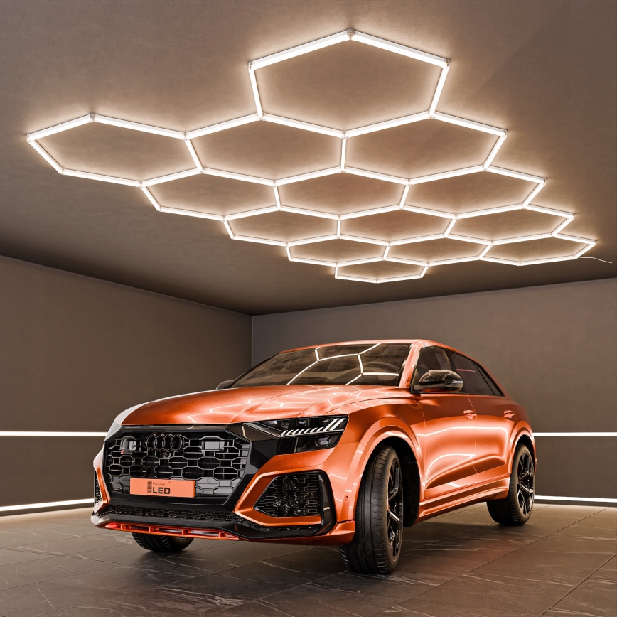 LED-Deckenleuchte HEXAGON LED/456W/85-265V 4000K 522x298 cm CRI 90 IP54 weiß