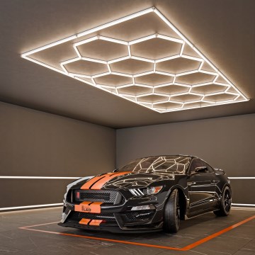 LED-Deckenleuchte HEXAGON LED/696W/85-265V 4000K 484x243 cm Ra 90 IP44 weiß