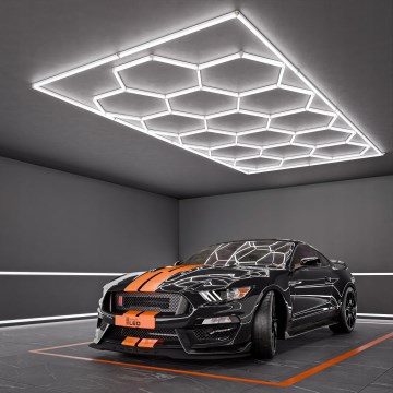LED Deckenleuchte HEXAGON LED/696W/85-265V 6500K 484x243 cm CRI 90 IP44 weiß