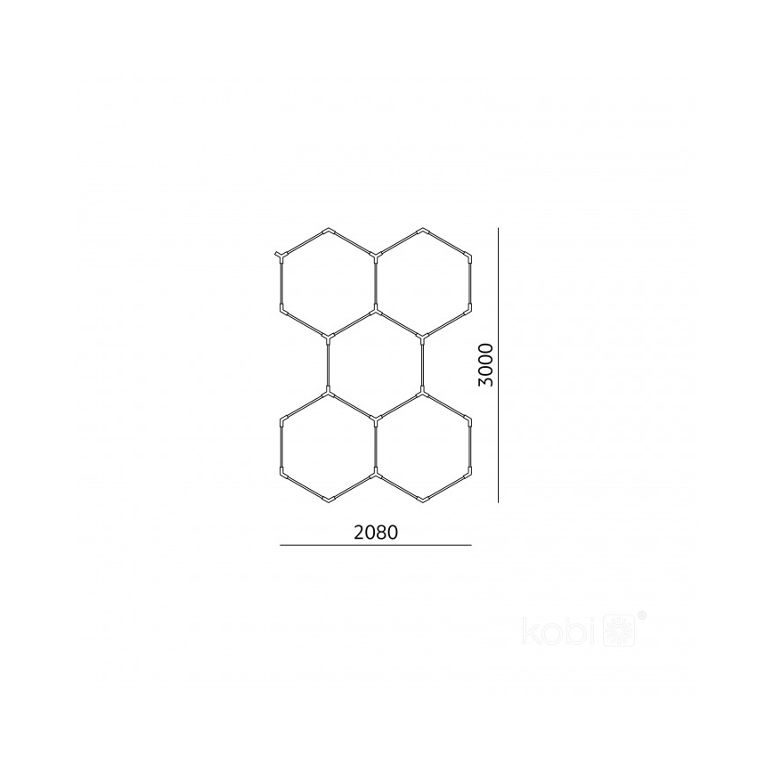LED-Deckenleuchte HEXLINE, 216 W, 230 V, 6500 K, 208x300 cm, weiß