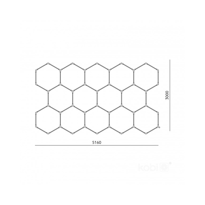 LED Deckenleuchte HEXLINE LED/513W/230V 4000K 300x516 cm weiß