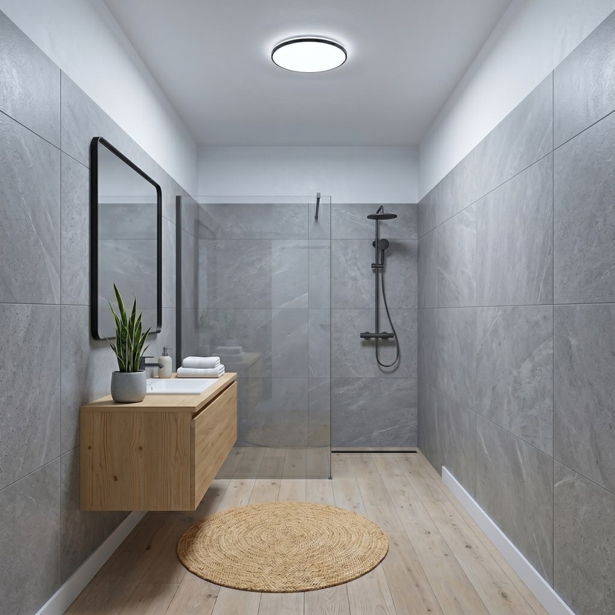 LED-Deckenleuchte HUGO LED/12/18/24W/230V 3000/4000/6500K Ø 30 cm IP54 schwarz