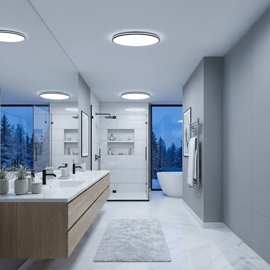 LED-Deckenleuchte HUGO LED/16/24/32W/230V 3000/4000/6500K Ø 37 cm IP54 schwarz