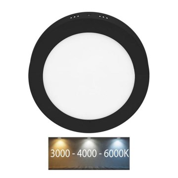 LED-Deckenleuchte LADA LED/12W/230V 3000/4000/6000K d 17 cm schwarz