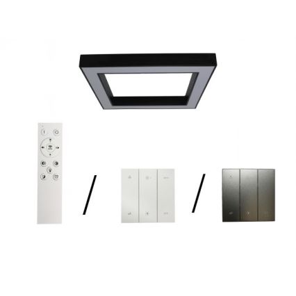 LED-Deckenleuchte LED/100W/230V 3000/4000/6500K 80x80 cm schwarz