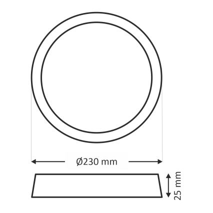 LED-Deckenleuchte LED/18W/230V 3000/4000/6500K Ø 23 cm Beige