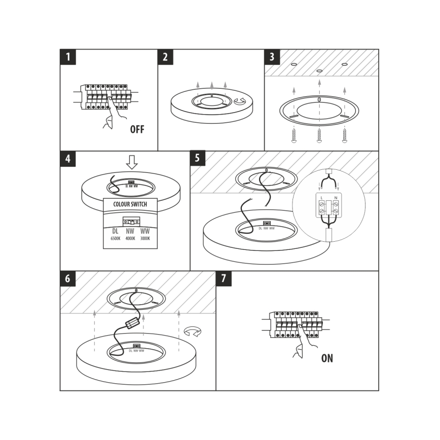 LED-Deckenleuchte LED/18W/230V 3000/4000/6500K Ø 23 cm Beige