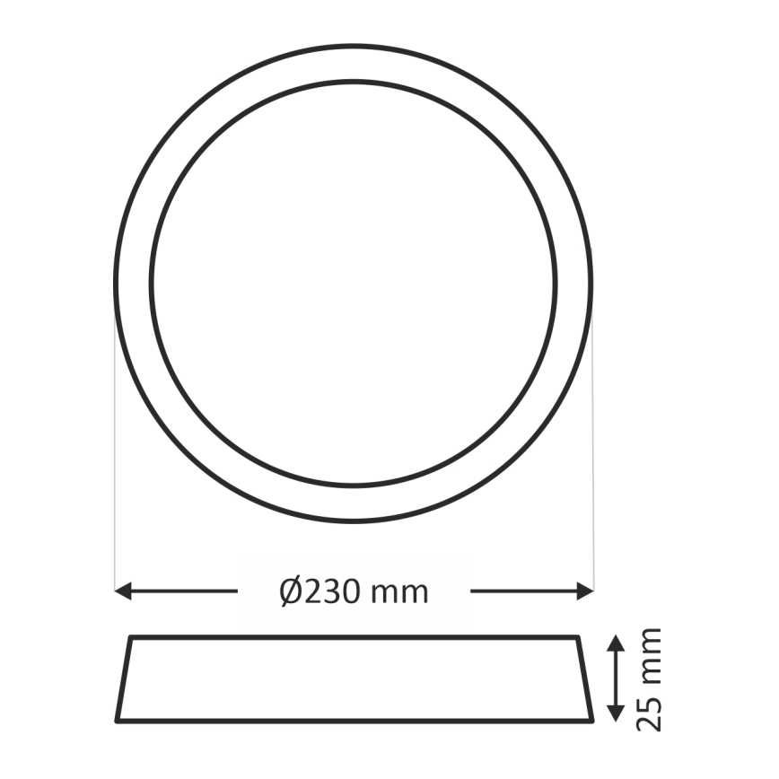 LED-Deckenleuchte LED/18W/230V 3000/4000/6500K Ø 23 cm weiß