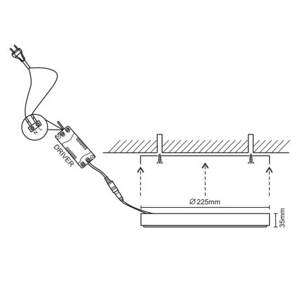 LED-Deckenleuchte LED/18W/230V 4000K d 22,5 cm