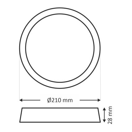 LED-Deckenleuchte LED/18W/230V 4200K d 21 cm weiß