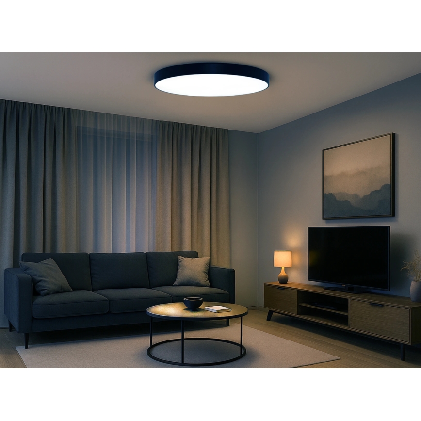 LED-Deckenleuchte LED/200W/230V 3000/4000/6500K Ø 100 cm schwarz