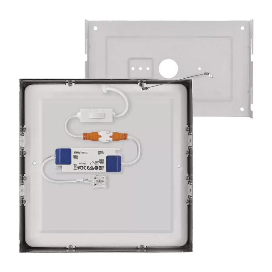 LED-Deckenleuchte NEXXO LED/21W/230 3000/3500/4000K 22,5x22,5 cm matt Chrom