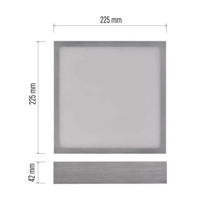 LED-Deckenleuchte NEXXO LED/21W/230 3000/3500/4000K 22,5x22,5 cm matt Chrom