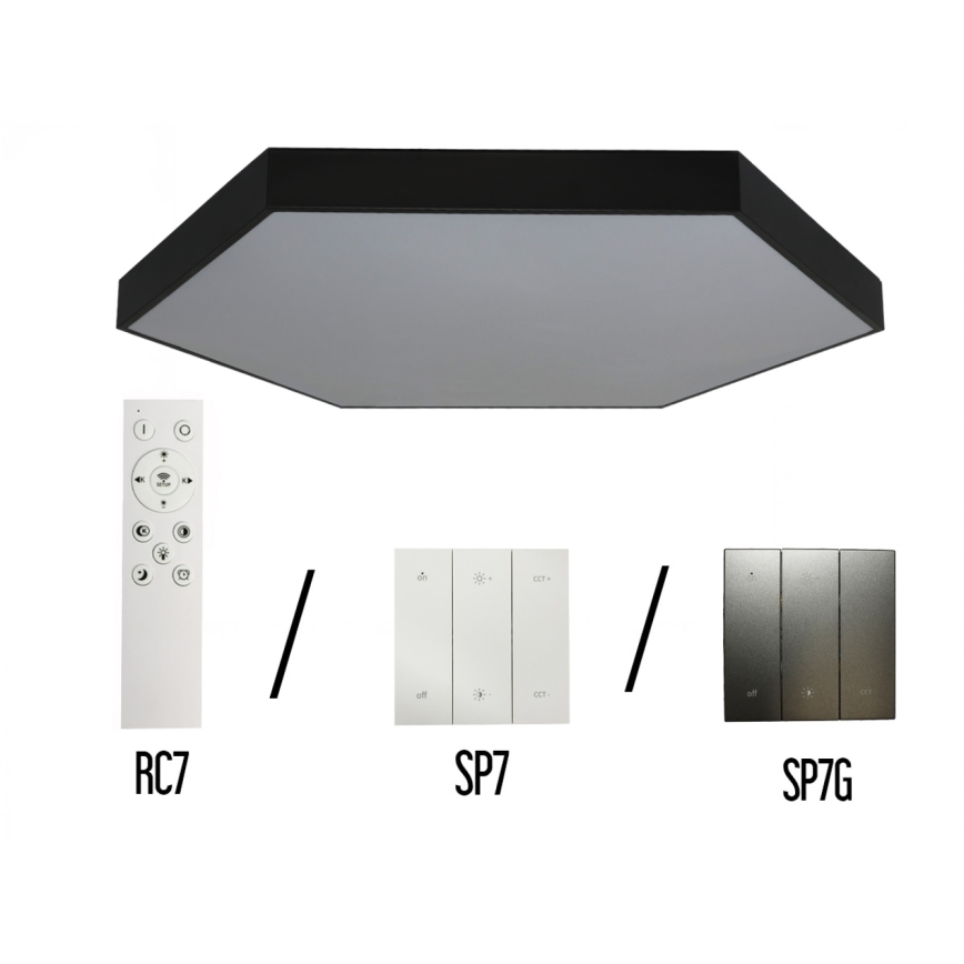 LED-Deckenleuchte LED/240W/230V 3000/4000/6500K Ø 120 cm schwarz