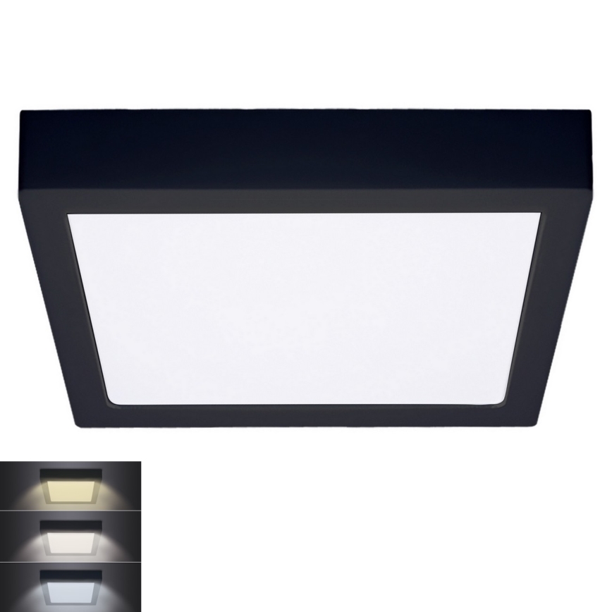 LED-Deckenleuchte LED/24W/230V 3000/4000/6000K schwarz eckig