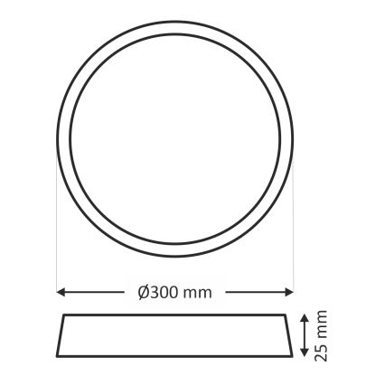 LED-Deckenleuchte LED/24W/230V 3000/4000/6500K Ø 30 cm schwarz