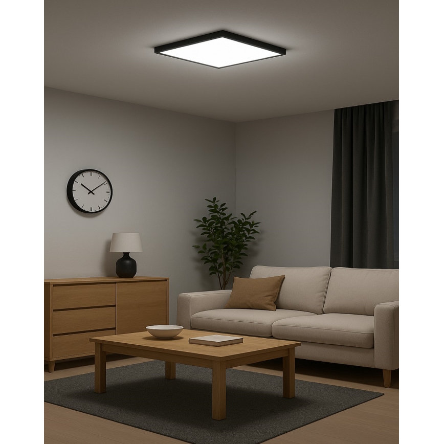 LED-Deckenleuchte LED/32W/230V 3000/4000/6500K 40x40 cm schwarz