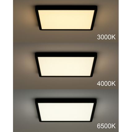 LED-Deckenleuchte LED/32W/230V 3000/4000/6500K 40x40 cm schwarz