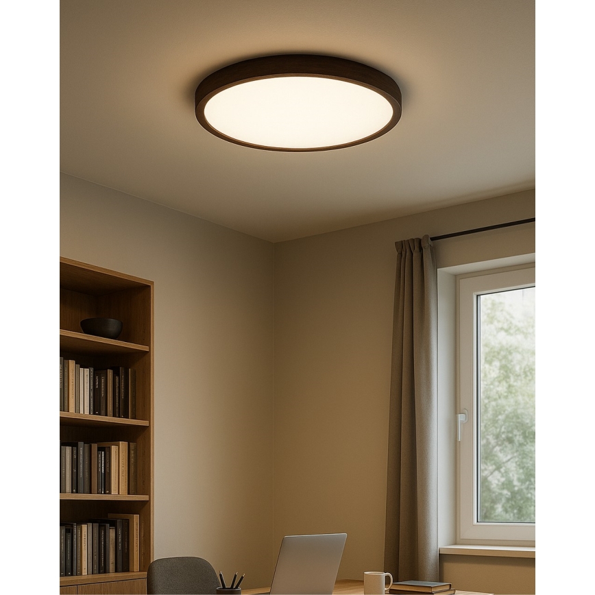 LED-Deckenleuchte LED/32W/230V 3000/4000/6500K Ø 40 cm braun