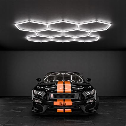 LED Deckenleuchte HEXAGON LED/350W/85-265V 6500K 313x298 cm CRI 90 IP44 weiß