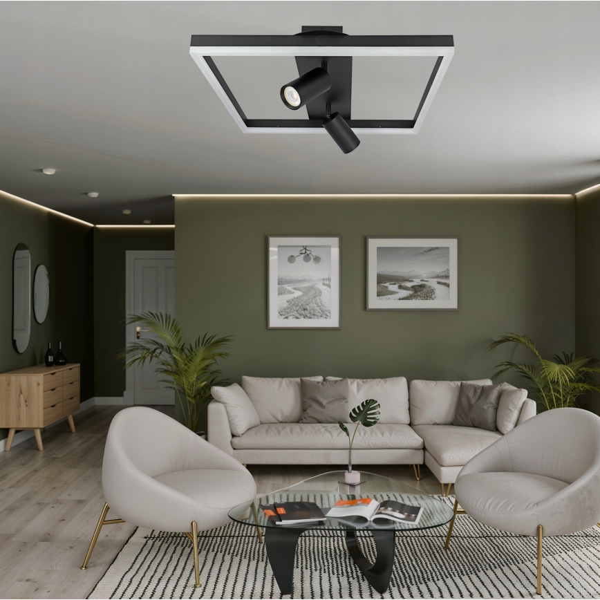 LED Deckenleuchte LED/38W/230V + 2xGU10/30W schwarz