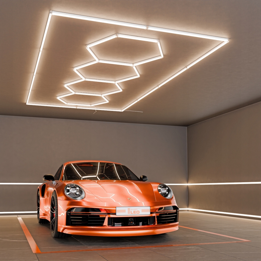LED-Deckenleuchte HEXAGON LED/426W/85-265V 4000K 484x243 cm CRI 90 IP44 weiß