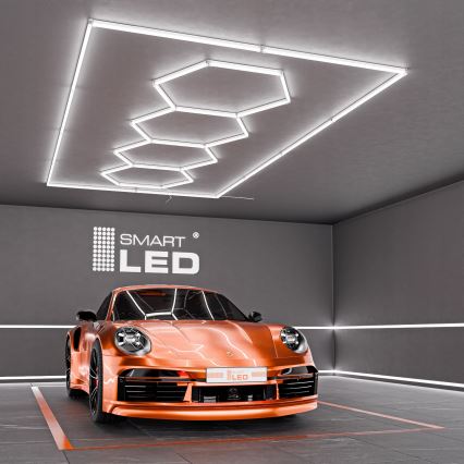 LED Deckenleuchte HEXAGON LED/426W/85-265V 6500K 484x243 cm CRI 90 IP44 weiß